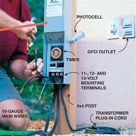 install transformer in junction box|low voltage transformer mounting post.